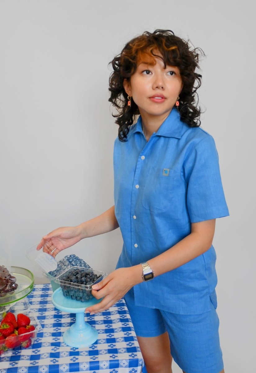 Camisa abotonada "Tutti-Frutti" - Arándano