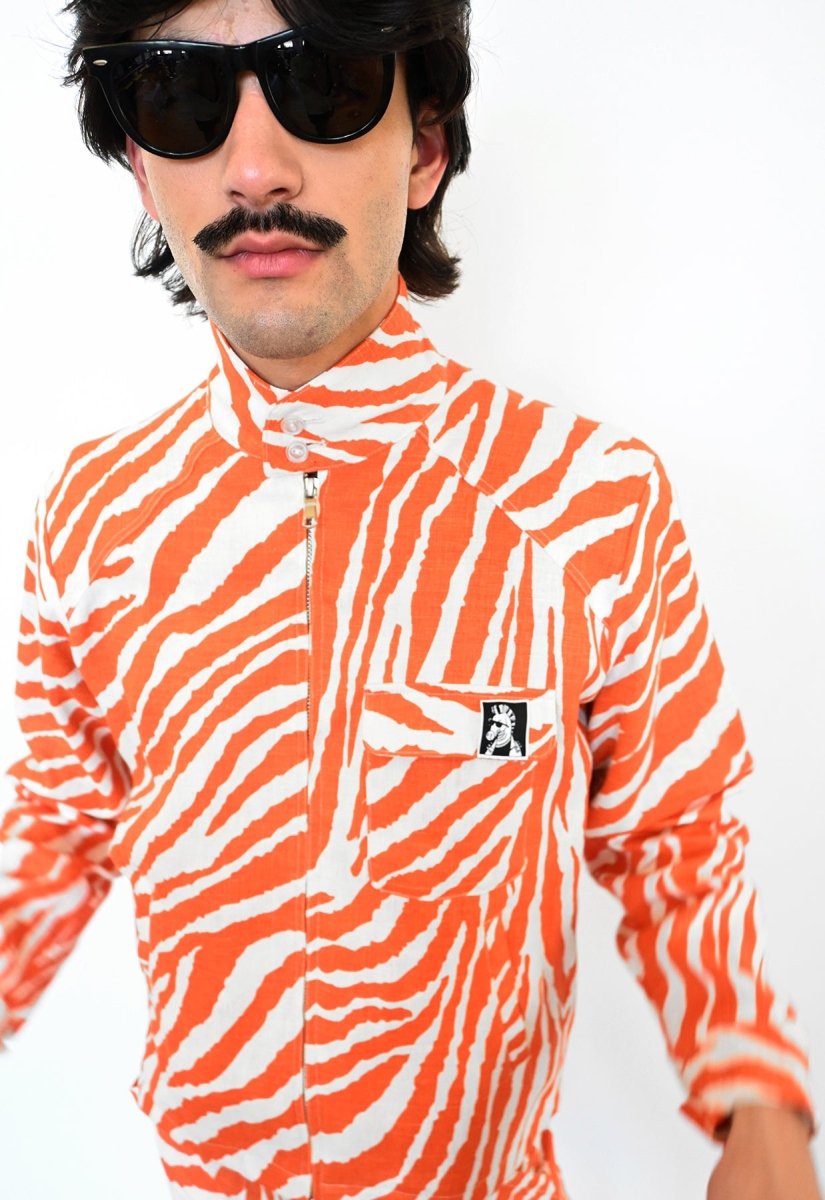 Chaqueta "Cebra Sin Causa" - Raya Naranja