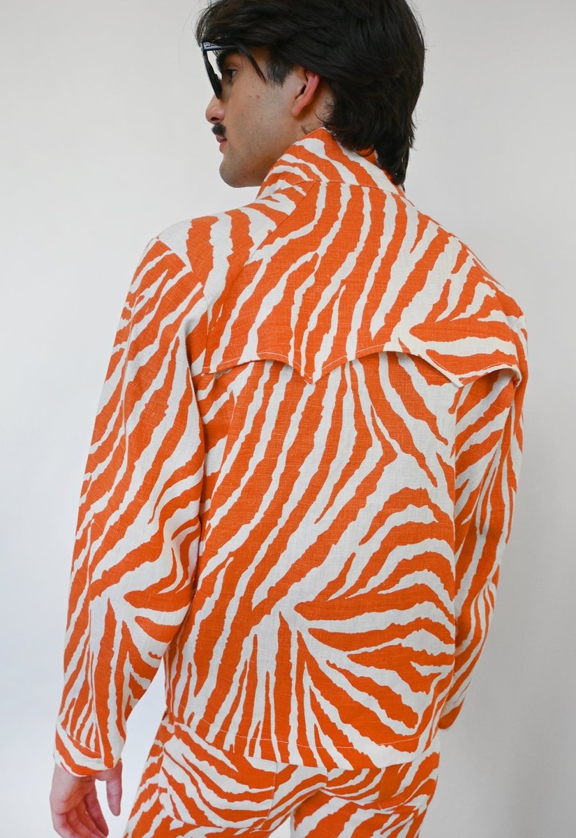 Chaqueta "Cebra Sin Causa" - Raya Naranja