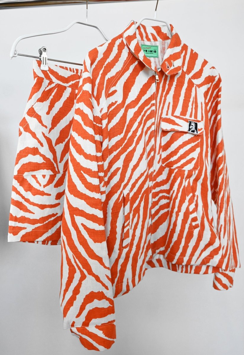 Chaqueta "Cebra Sin Causa" - Raya Naranja