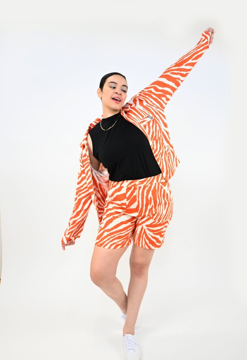Chaqueta "Cebra Sin Causa" - Raya Naranja
