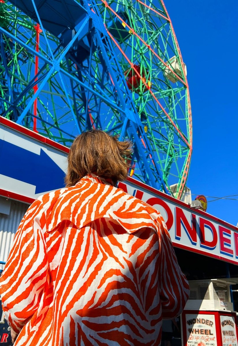 Chaqueta "Cebra Sin Causa" - Raya Naranja